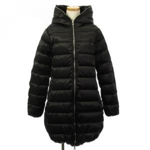 良品 ACE アチェ ダウンコート フード ジップアップ 光沢 1140N00 ブラック 40