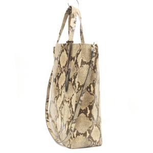 marco masi トートバッグ ショルダー 2WAY パイソン柄 レザー ブラウン