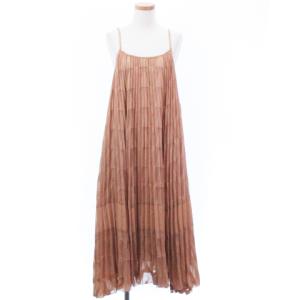 20AW カットジャガード ジャンパー スカート ワンピース ロング プリーツ ピンクベージュ 36