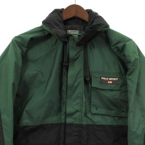 POLO SPORT 80's ヴィンテージ ブルゾン ジャケット フード ナイロン グリーン