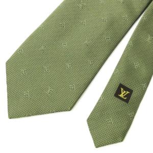 LOUIS VUITTON ネクタイ レギュラータイ LV ロゴ シルク イタリア製 グリーン