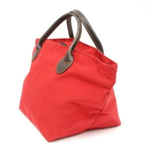 Hervé Chapelier 807ND 舟型 トート バッグ ハンド レザーハンドル ナイロン 赤 レッド M 鞄 SM