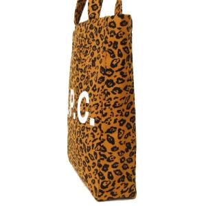 A.P.C. 美品 トートバッグ レオパード ロゴ プリント コットン キャンバス ブラウン ブラック 鞄
