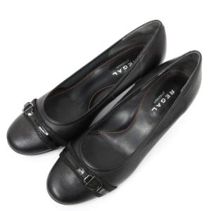 REGAL Platinum 良品 パンプス ミドルヒール レザー 黒 ブラック 25cm 靴 SM0