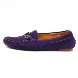 RALPH LAUREN ドライビングシューズ ビット ローファー スリッポン スエード 紫 パープル 8D 26.5cm 靴 AA