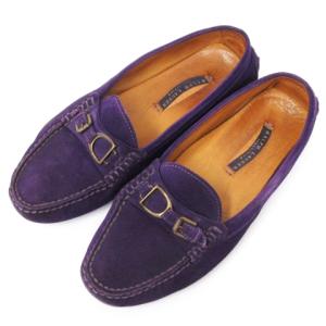 RALPH LAUREN ドライビングシューズ ビット ローファー スリッポン スエード 紫 パープル 8D 26.5cm 靴 AA