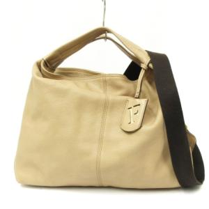 ハンド バッグ ショルダー 2way レザー 茶 ブラウン 鞄 AA SM