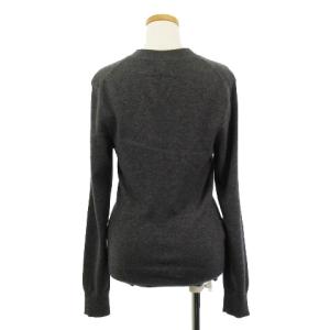 LOUIS VUITTON カーディガン ニット 長袖 ロゴプレート アンボタンデザイン カシミヤ S チャコールグレー