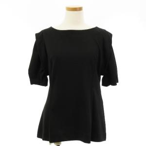 カットソー ブラウス 半袖 バックジップ 黒 ブラック 38 トップス