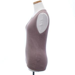 HERMES マルジェラ期 ノースリーブ ニット カットソー ハイゲージ コットン イタリア製 ブラウン