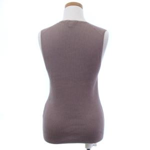 HERMES マルジェラ期 ノースリーブ ニット カットソー ハイゲージ コットン イタリア製 ブラウン