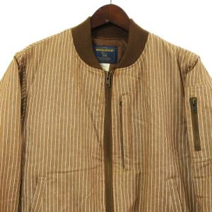 WOOLRICH MA-1 中綿 ブルゾン ジャケット ジップアップ ストライプ 茶 ブラウン M アウター IBO34