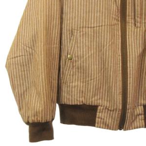 WOOLRICH MA-1 中綿 ブルゾン ジャケット ジップアップ ストライプ 茶 ブラウン M アウター IBO34