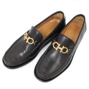 Salvatore Ferragamo ガンチーニ ビット ローファー スリッポン レザー イタリア製 ブラック 6.5EE