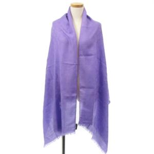 LOUIS VUITTON モノグラム 大判 ストール ショール カシミヤ ウール混 シルク混 イタリア製 紫 パープル