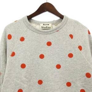 Acne Studios COLLEGE DOT トレーナー スウェット プルオーバー 裏毛 ドット コットン グレー XXS トップス