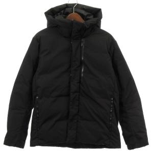 KOMATSU 小松精練 ナイロン ダウン ジャケット フード ジップアップ 黒 ブラック M アウター