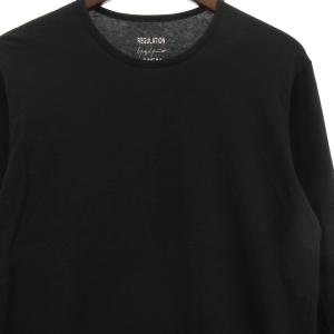Yohji Yamamoto MEN REGULATION 19SS 良品 Tシャツ カットソー 長袖 ストレッチ クルーネック 無地 HH-T52-072