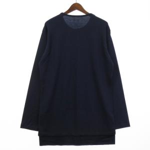 Yohji Yamamoto MEN REGULATION 美品 20AW Tシャツ カットソー 長袖 ニット ロング丈 クルーネック 無地 HR-T70-174