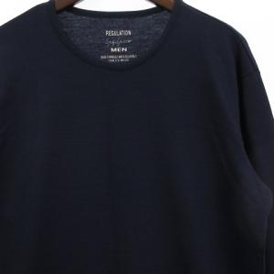 Yohji Yamamoto MEN REGULATION 美品 20AW Tシャツ カットソー 長袖 ニット ロング丈 クルーネック 無地 HR-T70-174