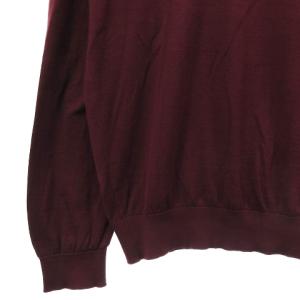 JOHN SMEDLEY ニット カットソー 長袖 プルオーバー コットン 英国製 ボルドー L トップス