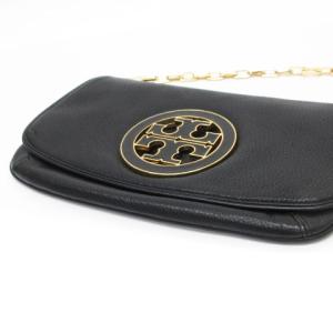 TORY BURCH ショルダー バッグ クラッチ 2WAY ロゴ チェーン レザー 黒 ブラック 鞄 AA ECR17
