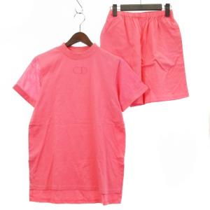 90’s ヴィンテージ セットアップ カットソー 半袖 袖メッシュ 切替 ショート パンツ ハーフ コットン ピンク M ルームウェア