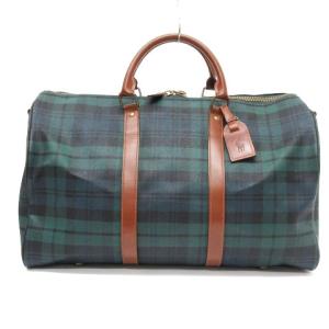POLO RALPH LAUREN ボストン バッグ 旅行かばん ブラックウォッチ PVC 緑 グリーン 鞄 AA ECR17