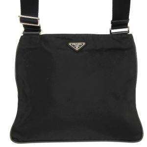 PRADA ショルダー バッグ 三角プレート マチなし ナイロン 黒 ブラック 鞄 ECR17