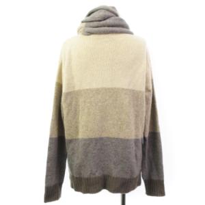 Loro Piana ニット 長袖 プルオーバー マフラー 付き カシミヤ 100％ イタリア製 ベージュ グレー 42
