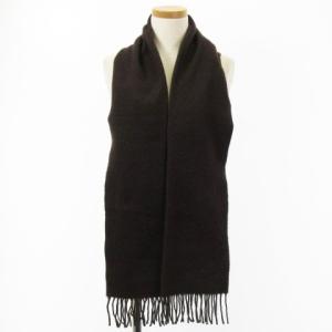 FENDI マフラー フリンジ ロゴ 刺繍 イタリア製 茶 ブラウン AA