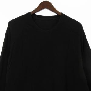 JULIUS 19SS DRAPING CUT AND SEWN Tシャツ 長袖 ダメージ加工 変形デザイン コットン 647CUM6 黒