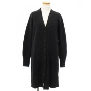 ニット カーディガン ロング ウール カシミヤブレンド グレー XS トップス