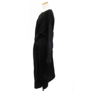 MM6 Maison Margiela 18AW FRONT DRAPE DRESS フロントドレープ ドレス ワンピース ロング 長袖 変形デザイン イタリア製