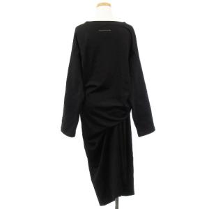 MM6 Maison Margiela 18AW FRONT DRAPE DRESS フロントドレープ ドレス ワンピース ロング 長袖 変形デザイン イタリア製