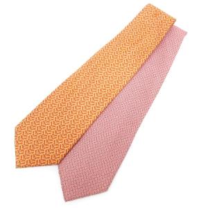 良品 2本セット ネクタイ ワイド 総柄 魚柄 鳥柄 シルク イタリア製 レッド オレンジ