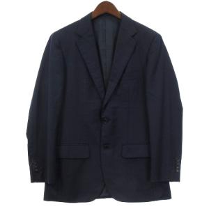 EDIFICE セットアップ スーツ カニノコ テーラード ジャケット シングル 総裏 パンツ スラックス シャドーストライプ ウール 紺
