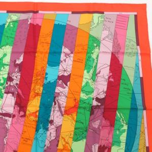 HERMES LE MONDE EST VASTE カレ90 大判 スカーフ 世界地図 シルク マルチカラー