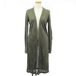 良品 20SS SAG HARBOR TORINA S ロング カーディガン 長袖 ボタンレス リネン グリーン S