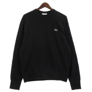 トレーナー スウェット プルオーバー ロゴ ワッペン 裏毛 黒 ブラック M トップス