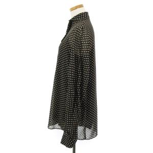 J&M DAVIDSON シアー シャツ 長袖 ボウタイ ドット キャミソール付き 黒 ブラック 8 トップス