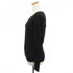 MARGARET HOWELL 良品 シアー ニット カーディガン 長袖 リネン 黒 ブラック 2 トップス