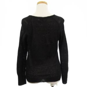MARGARET HOWELL 良品 シアー ニット カーディガン 長袖 リネン 黒 ブラック 2 トップス