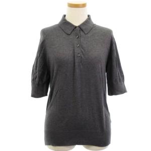 ポロシャツ 半袖 薄手 コットン 英国製 グレー S トップス