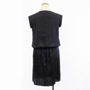 ARMANI JEANS ワンピース ひざ丈 ノースリーブ プルオーバー ビジュー 装飾 紺 ネイビー 40