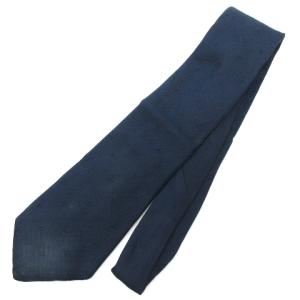 LOUIS VUITTON ネクタイ ワイドタイ ロゴ シルク イタリア製 紺 ネイビー IBO38
