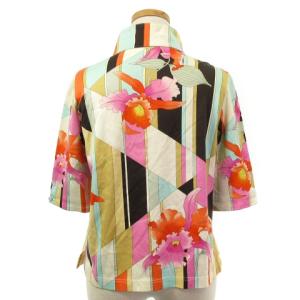 LEONARD SPORT ポロシャツ カットソー 半袖 プリント コットン マルチカラー ベージュ ピンク 40 トップス IBO38