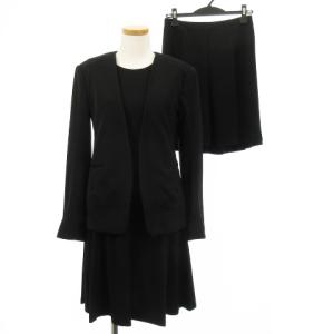 美品 VENETIAN フォーマル 3ピース セットアップ スーツ ジャケット ワンピース ノースリーブ スカート ブラック