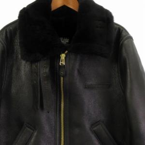 AVIREX 美品 22AW B-3 ムートン フライトジャケット レザー USA製ブラック