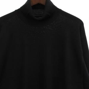 JOHN SMEDLEY セーター ニット 長袖 タートルネック 24G メリノウール A4370 L ブラック